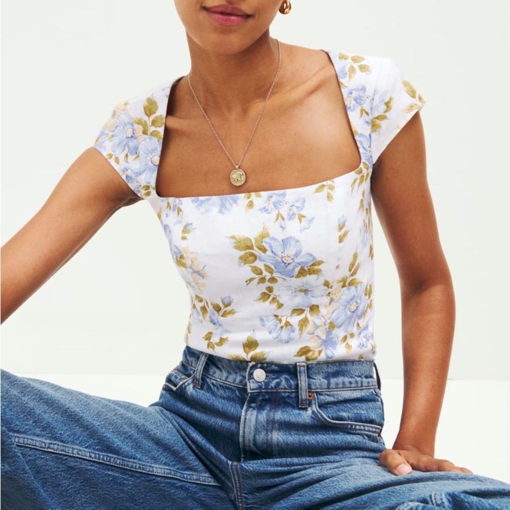 Reformation Cora Linen Top